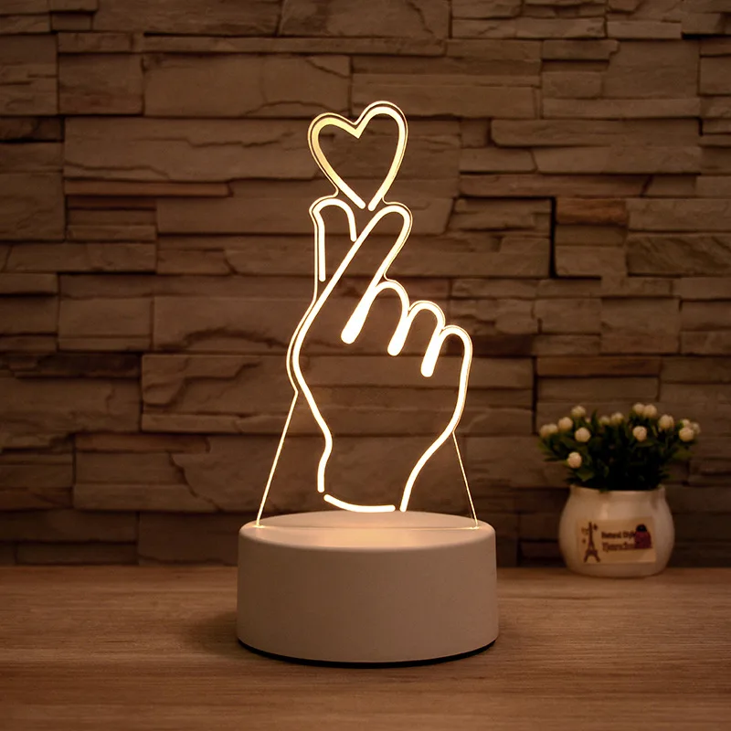 

Valentine's Day Gift Love 3D Lamp Acrylic LED Night Light Birthday Valentine Gift Wedding Present Easter Decor Gift for Women