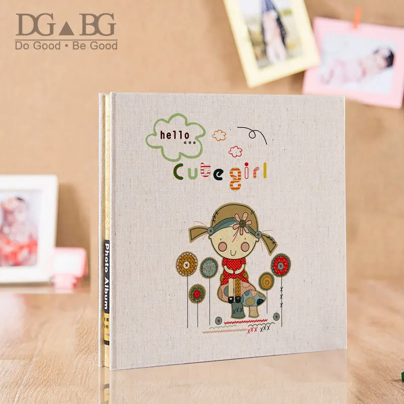 DIY Photo Album Photos Large Kids Family Photo Albums Cute Girl Album Children's Gift Self-Adhesive Dust-Free air-Free Glue Free