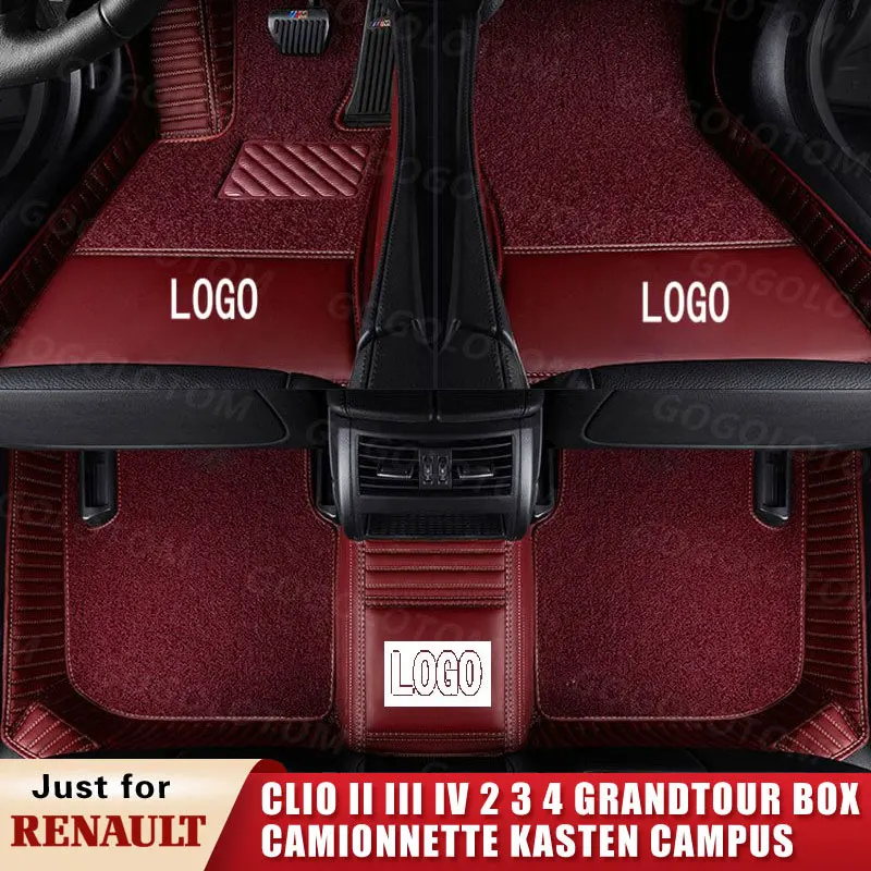 

Custom Car Floor Mats for RENAULT Clio II III IV 2 3 4 Grandtour Box Camionnette Kasten CAMPUS Hatchback Car Trunk Mat Carpet