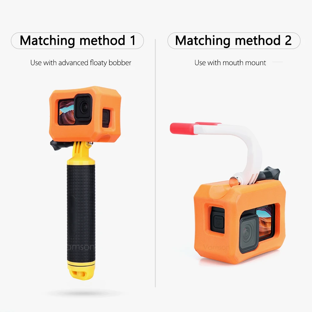 Vamson Orange EVA Floaty Protective Case Cover for GoPro Hero 13 12 11 10 9 Accessories Floating Housing for Surfing Snorkeling