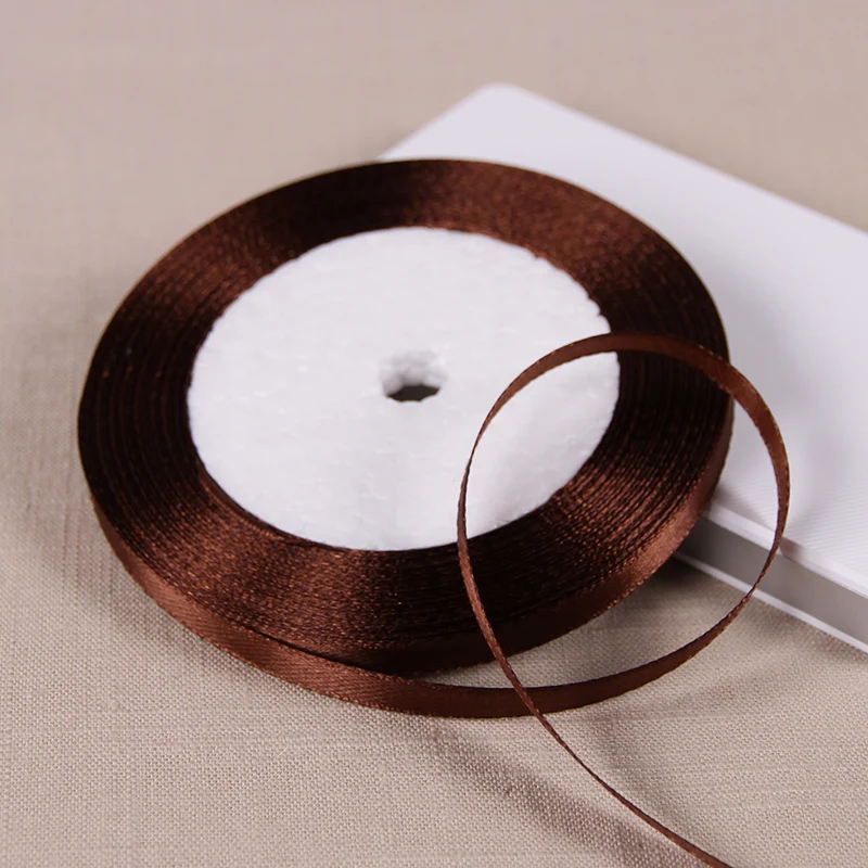 6mm Seidensatinbänder Länge 25 Yards/Rolle Weihnachtsfeier Hochzeitsdekoration Bänder DIY Mädchen Haarschleifen Accessoires – Detail 19