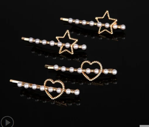 Clip headdress side hairpin pearl hairpin word clip side clip girl bangs all-match clip