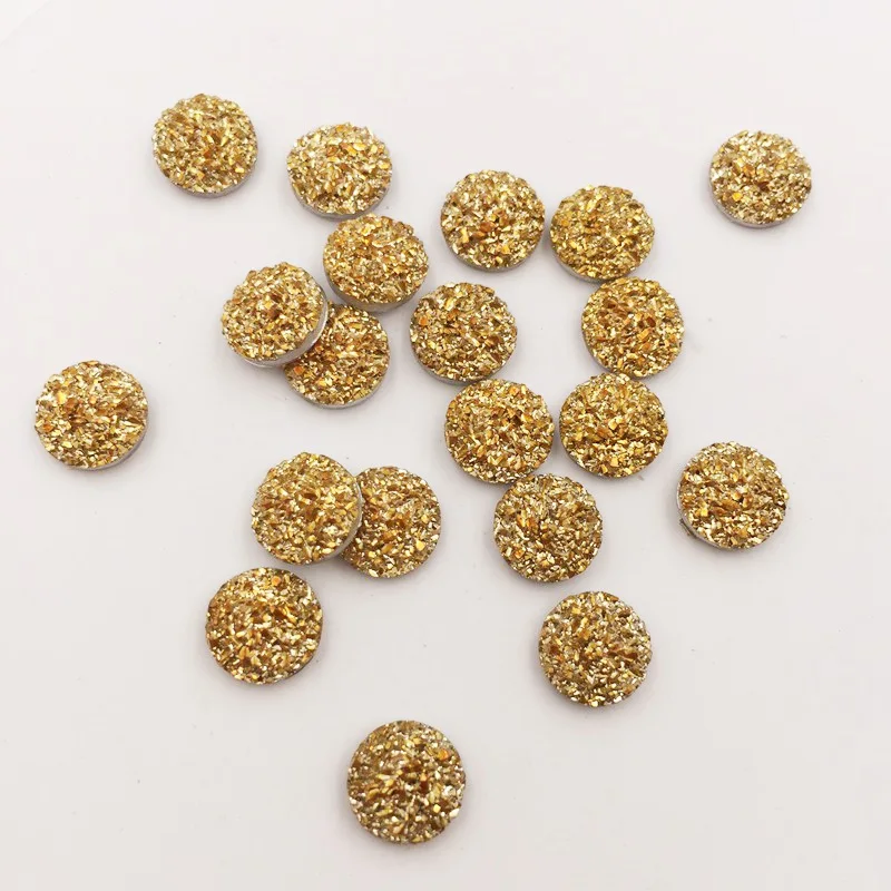 80pcs Resin Ore Gem 8mm Round Flatback Rhinestone Appliques DIY Wedding Scrapbook Ornament Craft SF930