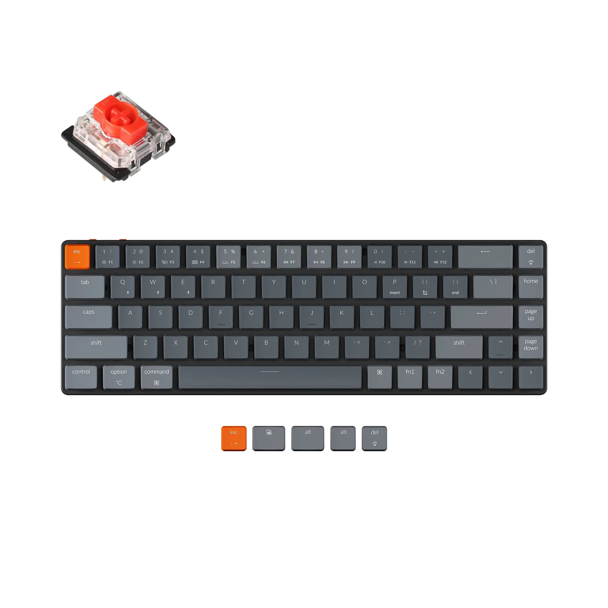 Keychron K7 B Ultra-slim Wireless Mechanical Keyboard W/ Low Profile Gateron Switch RGB Backlight for Mac Windows