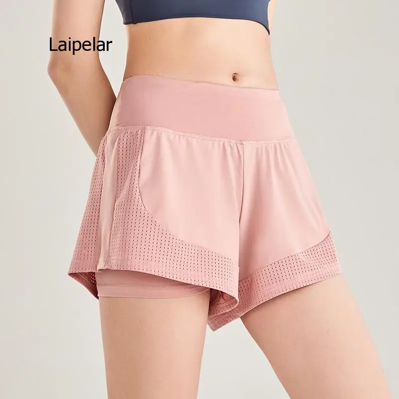 Sports Shorts Women's Loose Running Anti Light Outside Quick Dry Training Fake Two Gym Hot Pants 2021