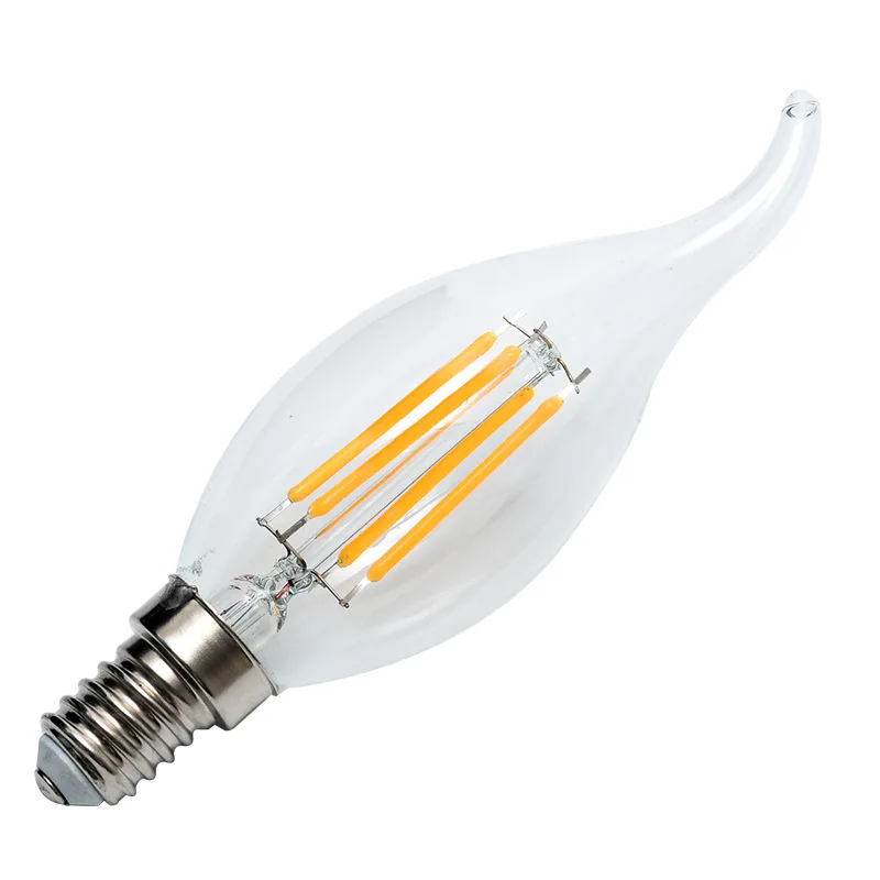 Imagem -04 - Edison Filamento Vela Luz Lâmpada de Led E14 Retro Antigo Estilo Vintage Branco Frio Quente ac 220 C35 C35l 4w 8w 12w 10 Pcs