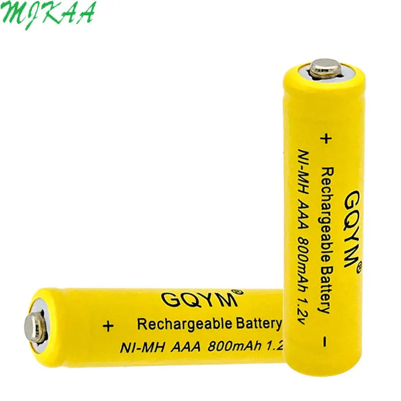 New MJKAA 3A 1.2V Ni-MH 800mAh Yellow AAA Rechargeable Battery for Remote Controls, Radios Torches Clocks Toys