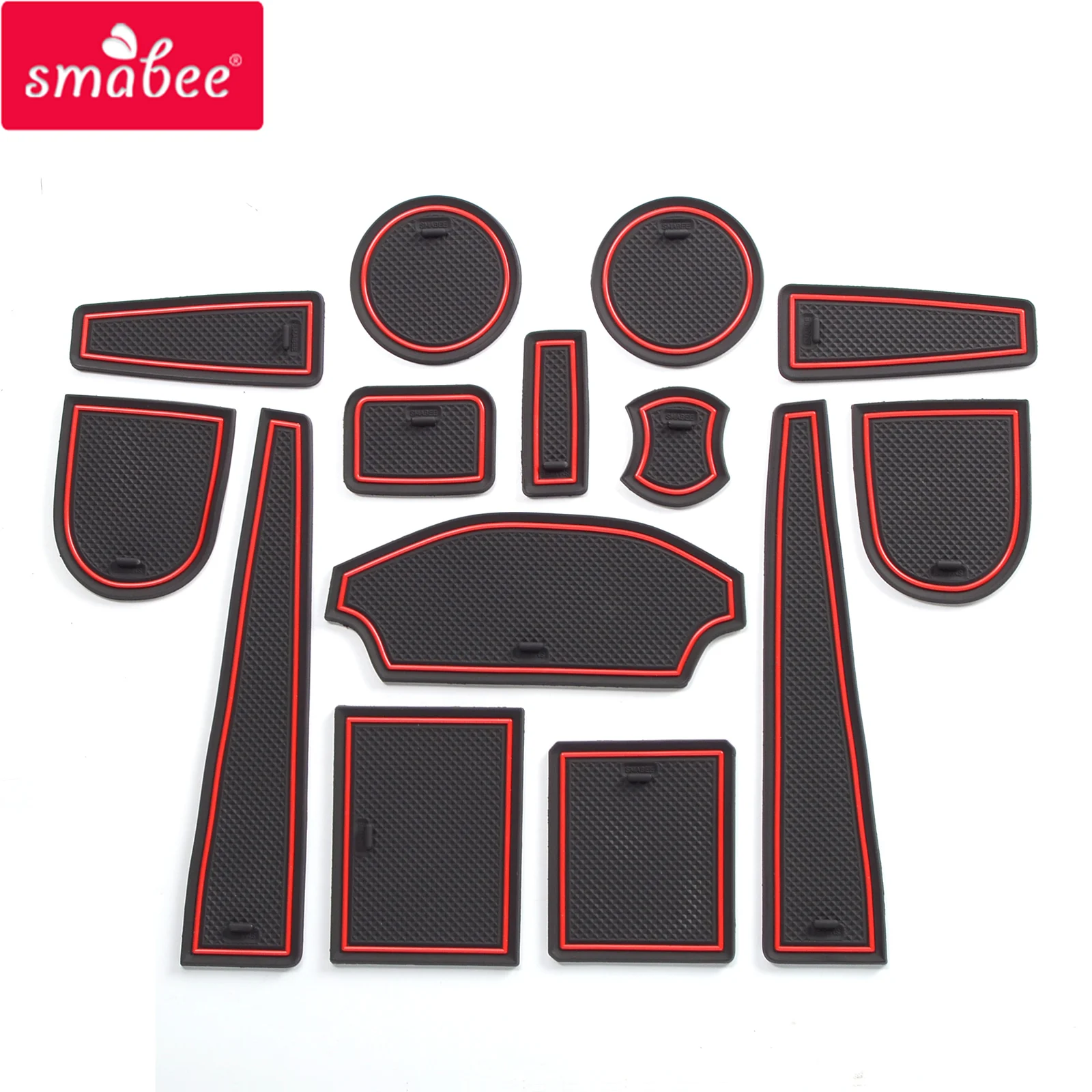 Smabee Anti-Slip Gate Slot Cup Mat for Ford Fiesta MK8 ST 2017 2018 2019 2020 Interior Rubber Door Pad Interior Accessories