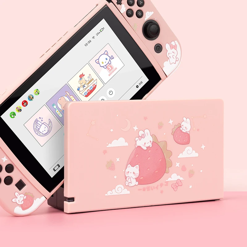 Милый чехол для док-станции Nintendo Switch, защитные аксессуары из твердого пластика с защитой от царапин для док-станции Nintendo Switch