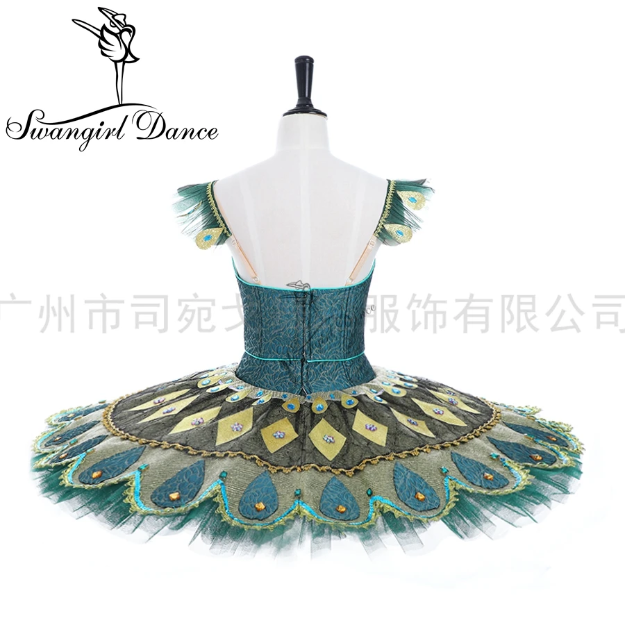 High quality La Esmeralda professional ballet tutu girls green gold YAGP competition tutu costumes dress pancake tutu  BT2066