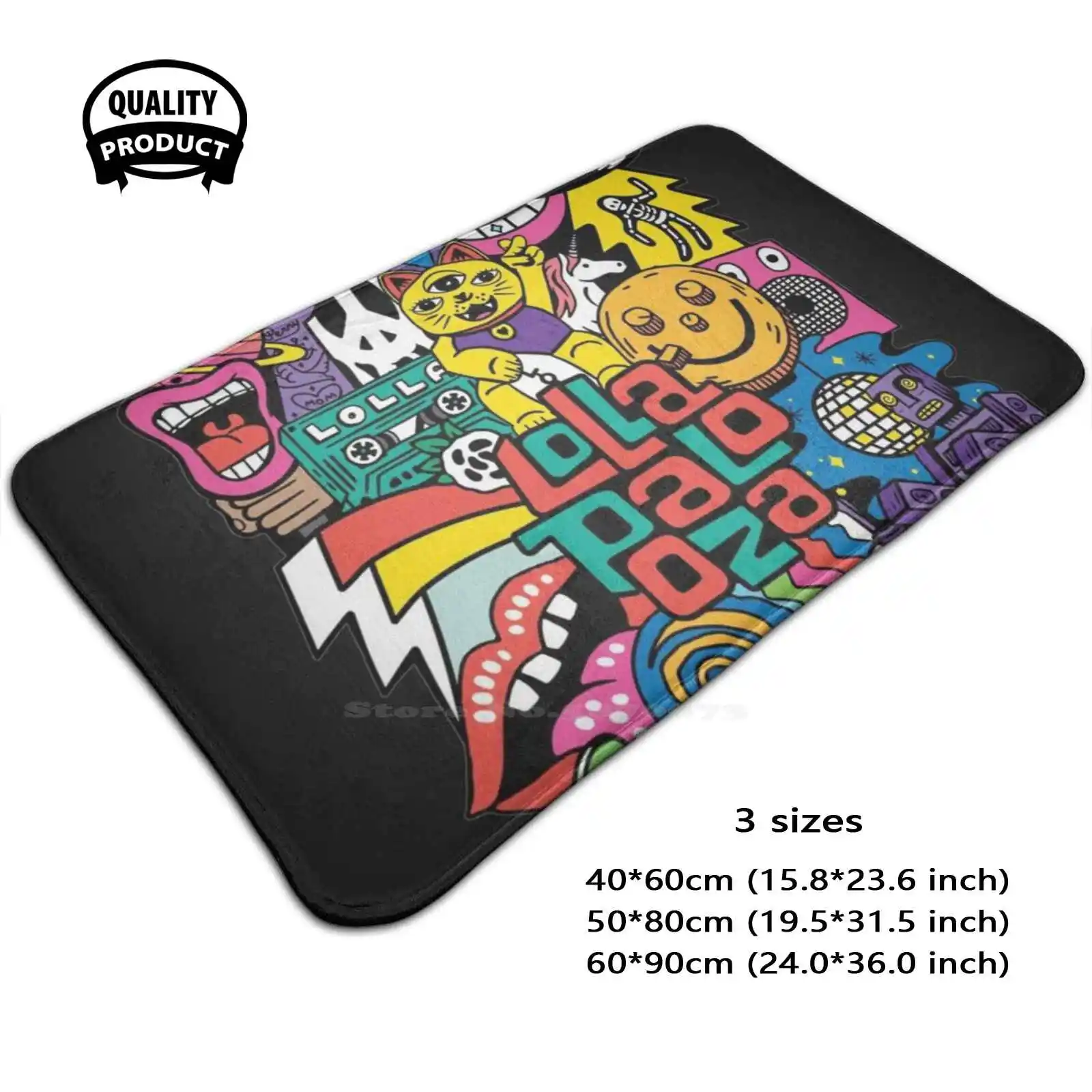 Lollapalooza Soft Cushion Home Carpet Door Mat Car Rug Music Event Idm Hip Hop Pop Urban Lifetime Best Selling