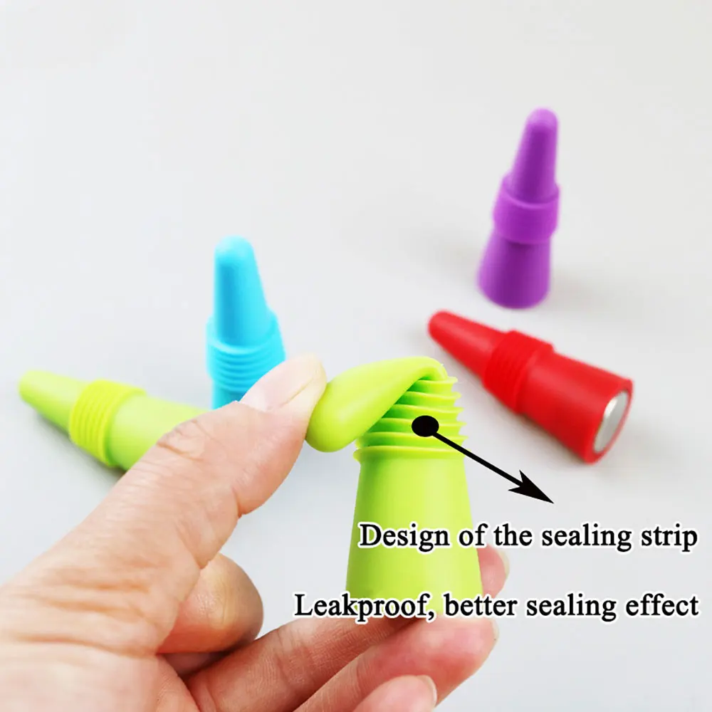 Silicone world  Silicone Wine stopper Beverage Bottle Leak Proof Champagne Bottles Sealer Stoppers Wine Saver Stopper Reusable