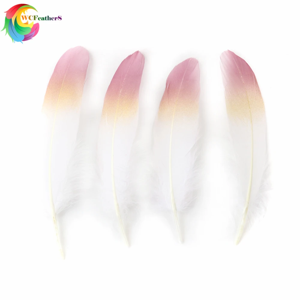 Gradient Color Goose feather 15-20cm/6-8inches DIY Accessories printed feathers for crafts Handwork Wedding Decoration