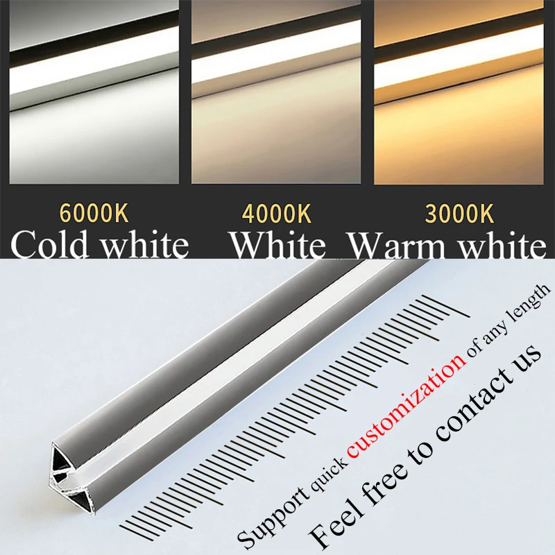 90 Degrees LED Right Angle Cabinet Shelf Layer Light Corner DC12V V Shape Super Narrow Aluminum Profile Bar Strip Lamp Showcase