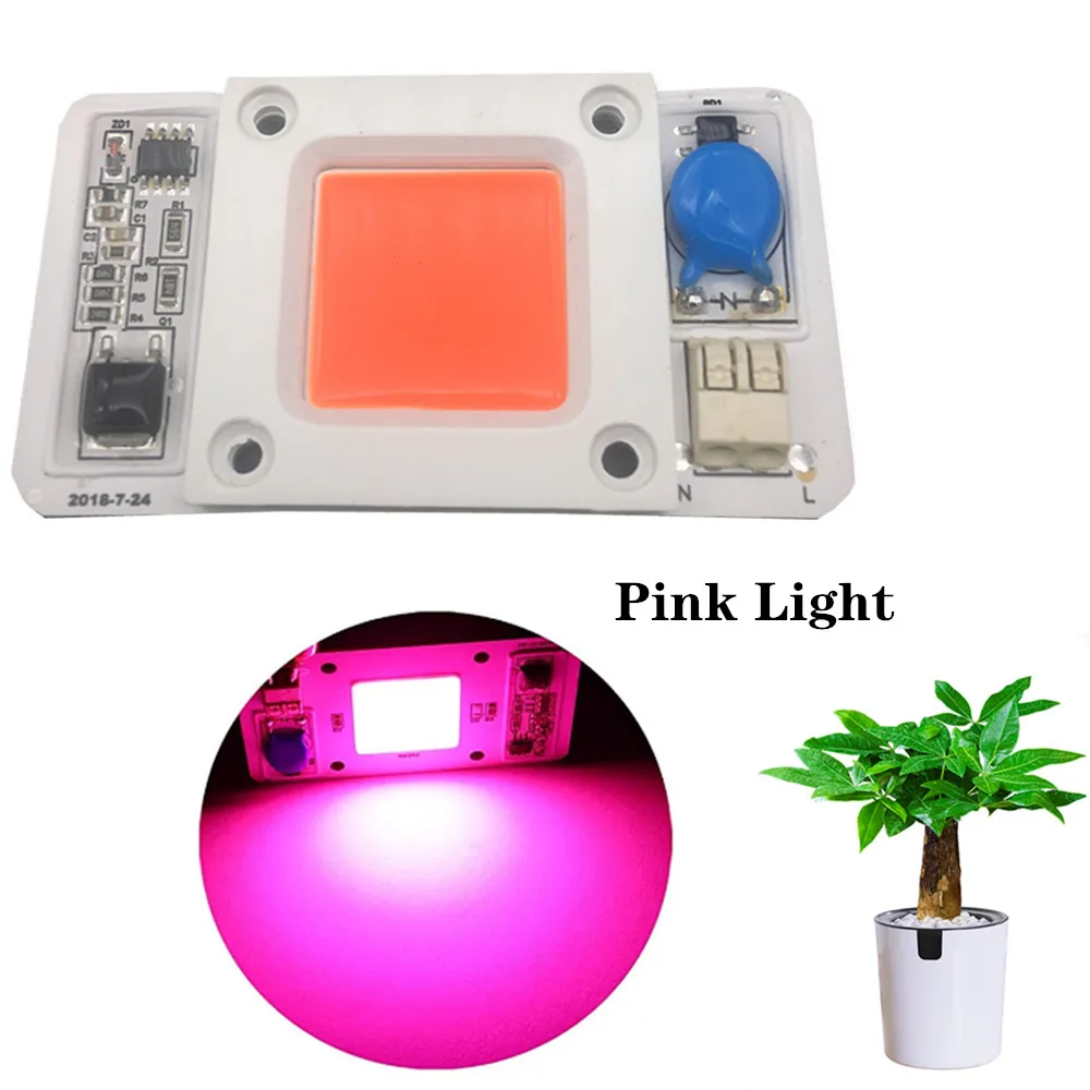 

5PCS Power LED Chip 50W Full Spectrum 400-840nm AC 220V No Need Driver Light Bead DIY Watt Grow Light For Plant Flower Growth