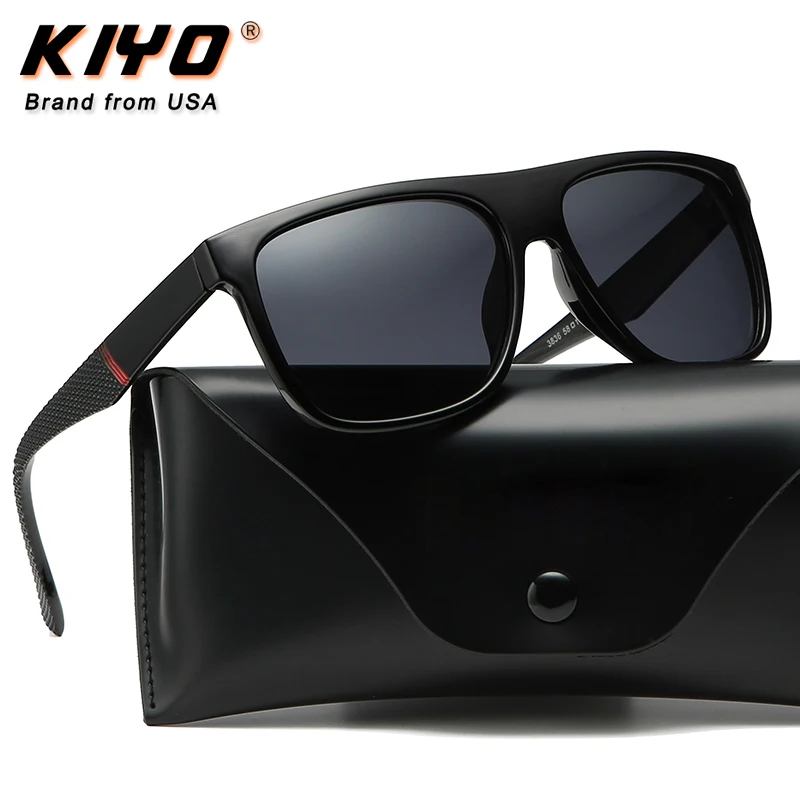 KIYO Brand 2020 New Men Square Polarized Sunglasses PC Classic Sun Glasses High Quality UV400 Driving Eyewear 3836