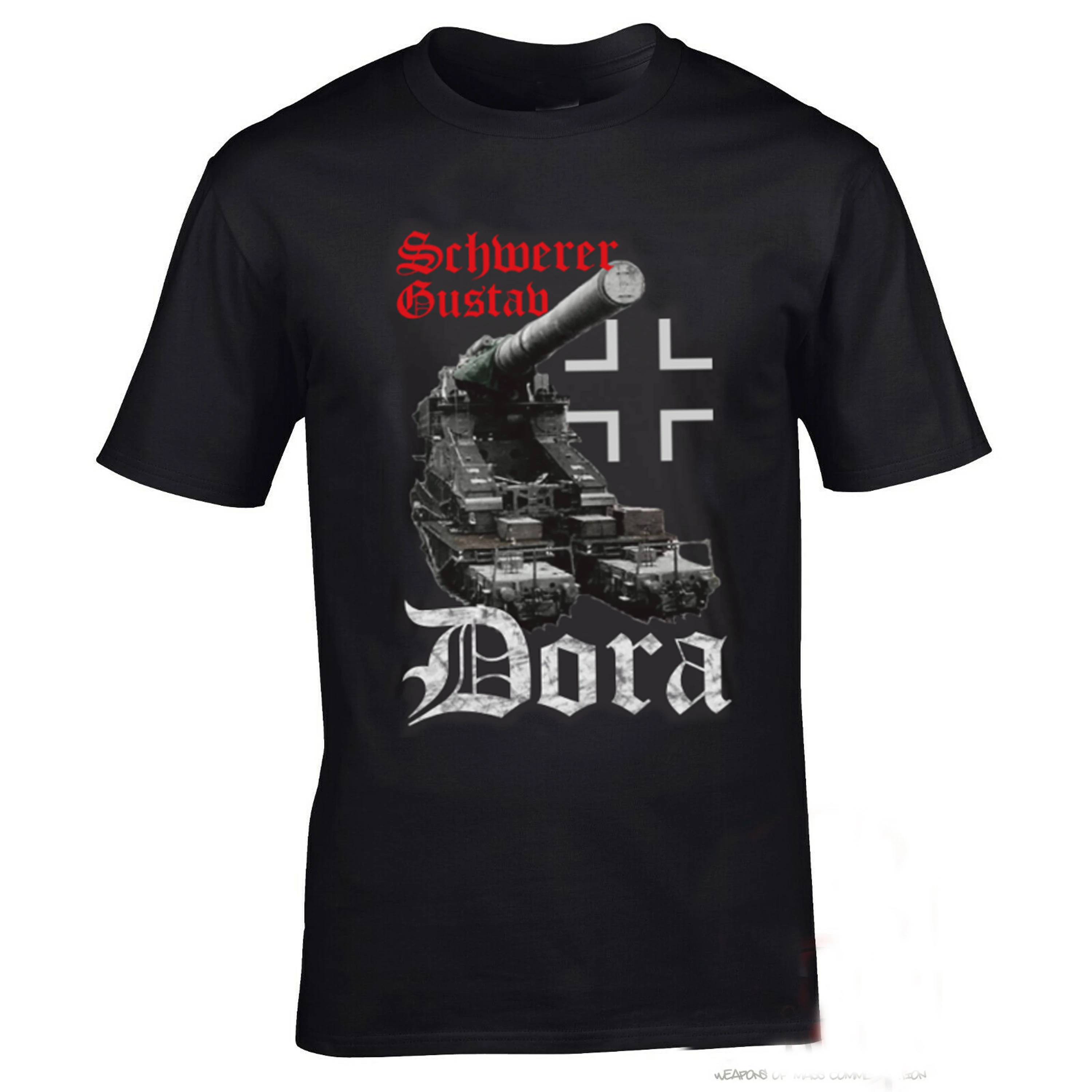 Schwerer Gustav Dora Device Railroad Gun 80cm Caliber Cannon T-Shirt. Summer Cotton Short Sleeve O-Neck Mens T Shirt New S-3XL