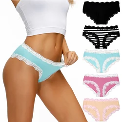 5PCS/Pack cotton women underwear set high quality soft panties for women lace low rise female ladies panties breathable briefs