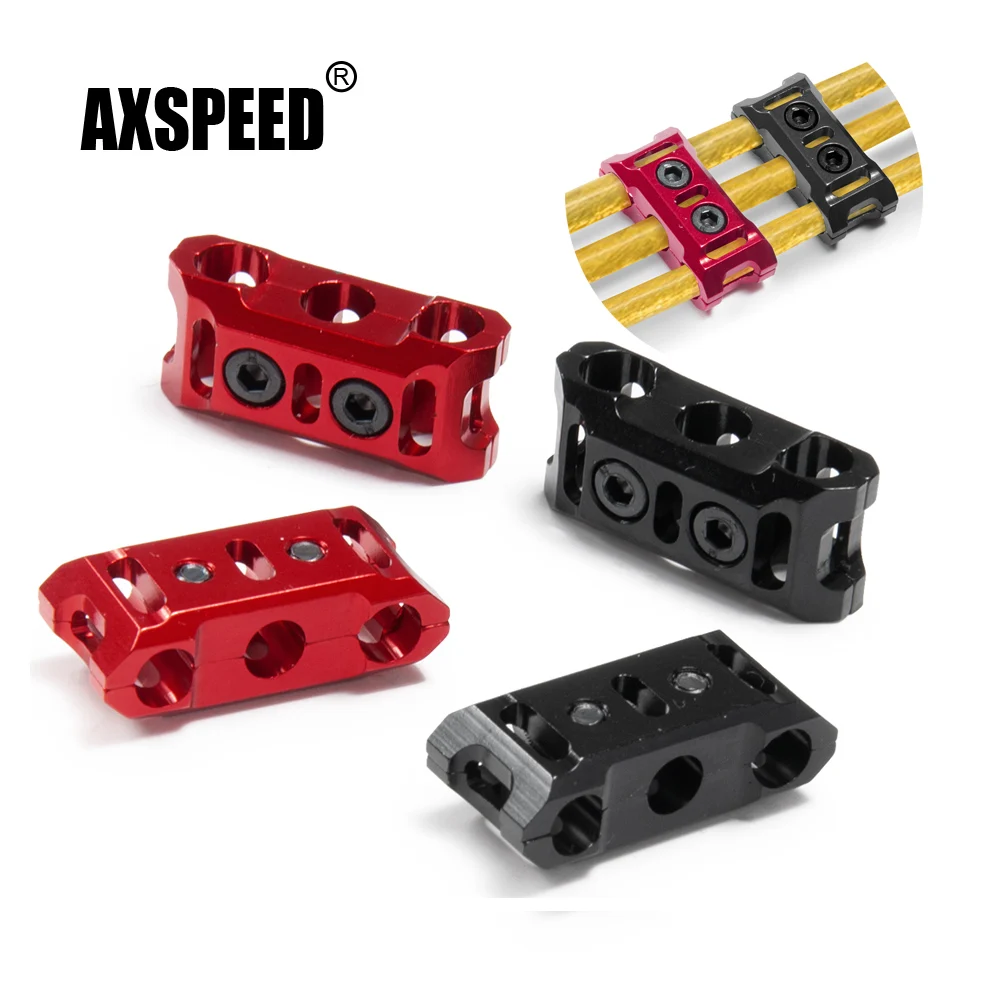 AXSPEED Aluminum Alloy ESC Motor Cable Manager Wire Fixed Clamp Buckle Prevent Tangled Line Clip Tool for RC Climbing Model Car