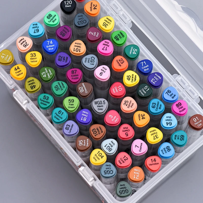 12/24/36/48/60Pcs Marker Pen-Set Aquarell Pinsel Dual Tipps Fineliner Zeichnung Stifte für Erwachsene Kinder Färbung Skizzieren