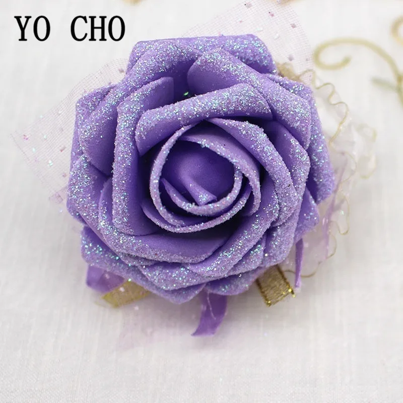 YO CHO Zijde Bloem Manchet Armbanden Bruidsmeisje Pols Corsages Bruiloft Corsage Armband Bruids Corsages Bruiloft Armbanden voor Vrouwen