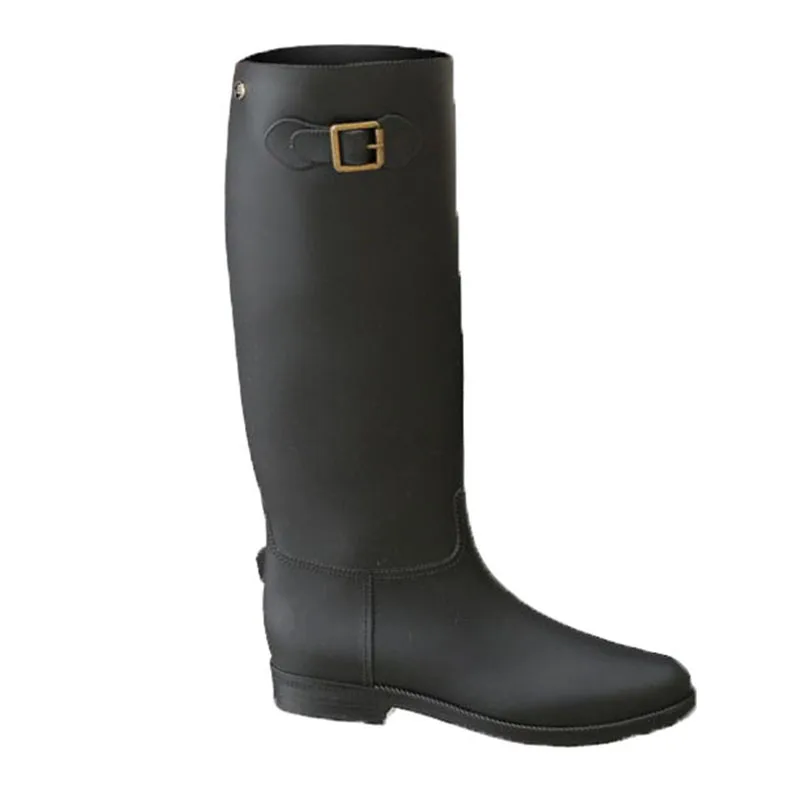 Mode Nieuwe Herfst En Winter Dame Regenlaarzen Hoge Buis Dames Warm Water Schoenen Waterdicht Rubber Schoenen Nieuwe Frosted Regenlaarzen