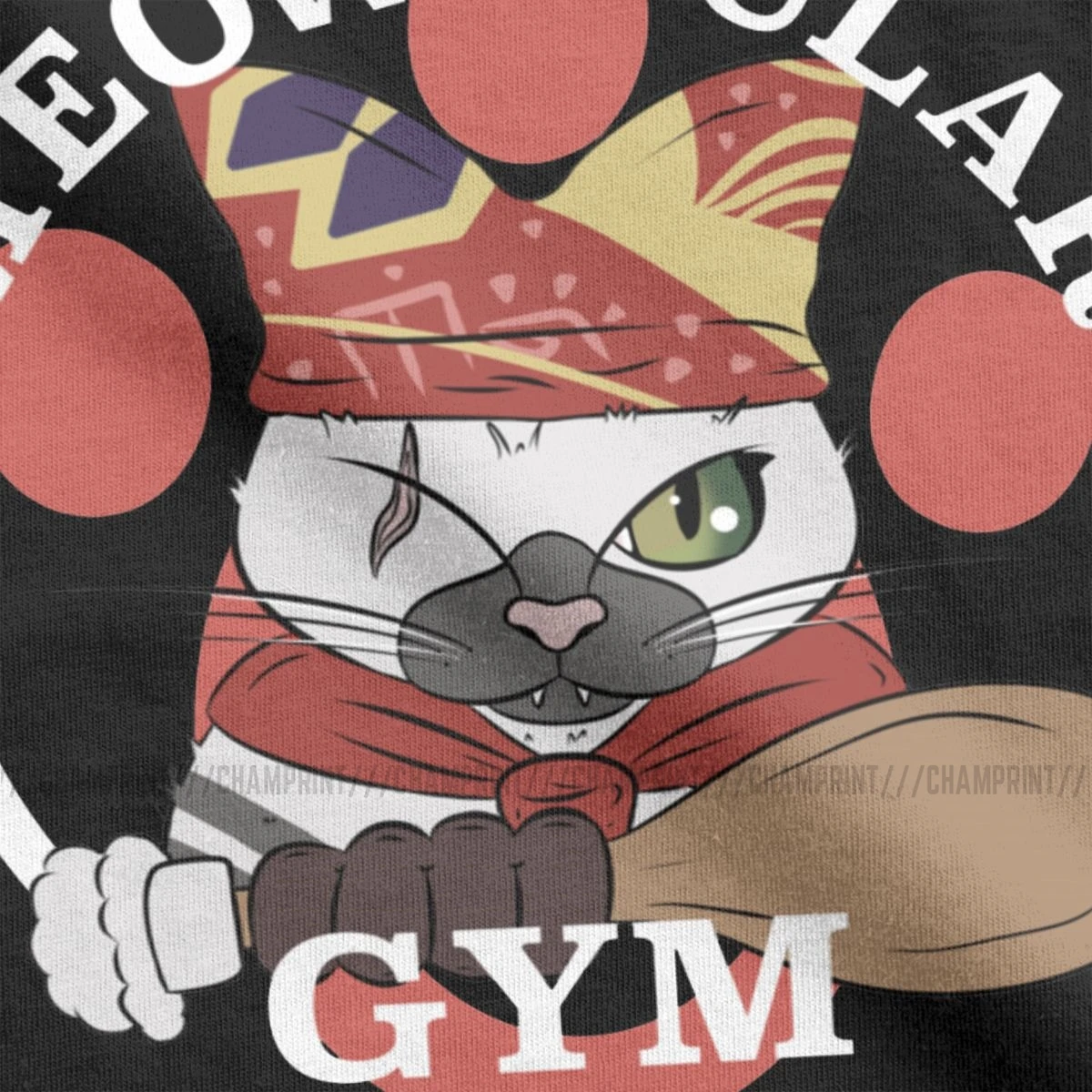 Meowscular Gym T Shirts Monster Hunter World MHW Game Men Tees Short Sleeve Round Collar T-Shirts Pure Cotton Gift Clothes