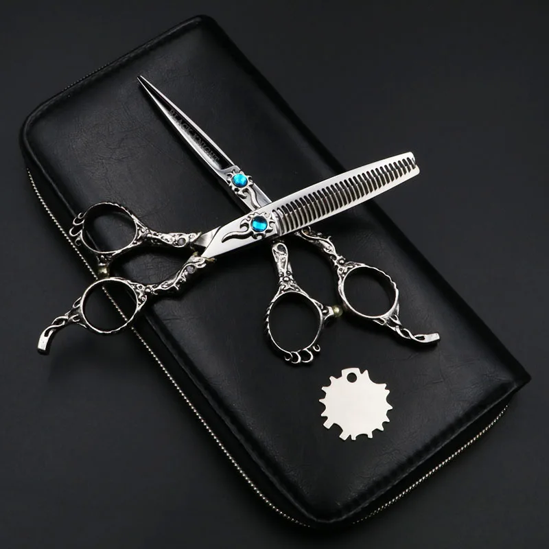 

6 Inch Pet Scissors Dog Grooming Straight Cutting+Thinning Shears Kit for Animals Hair Scissors Japan440C Sapphire Models