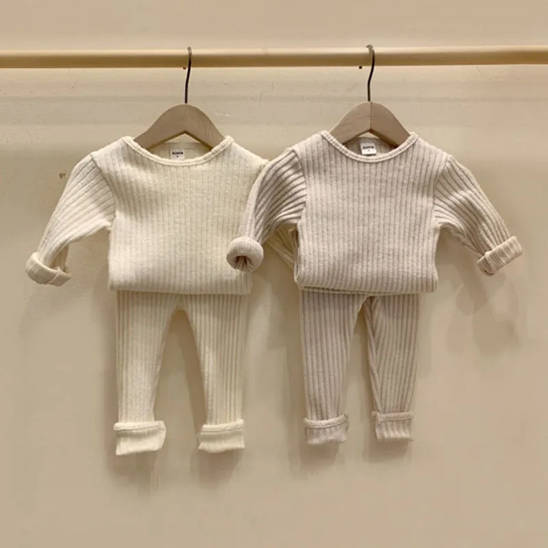 Spring Autumn Baby Clothing Set For 0-5Y Baby Girl Boy Clothes Warm Sweater +Pants Children Pajamas Baby Girl Clothes