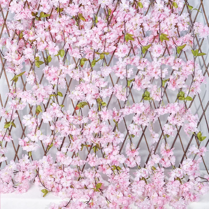 1.8 M Cherry Blossom Artificial Flower Vine For Home Garden Flower Wall Decoration Wedding Party Fake Flower Photography Props