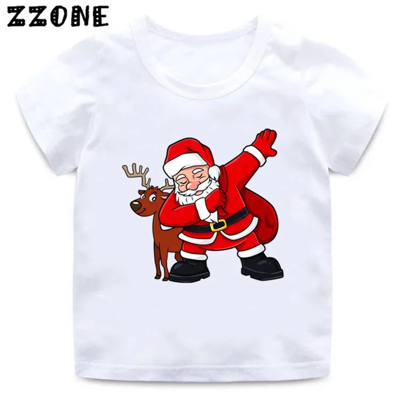 

Merry Christmas Dabbing Santa Cartoon Boys Girls T shirt Kids Funny Clothes Children Summer Tops Baby Cute T-shirt,HKP5112