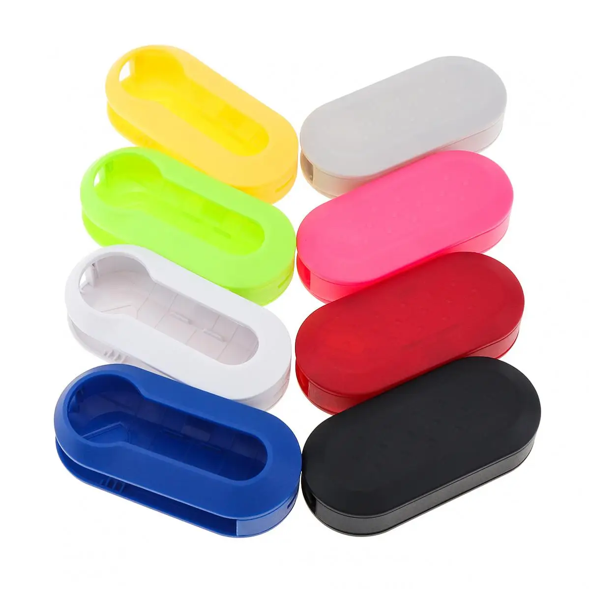 1 pc Car Key Shell Silicone Straight Plate Auto Keys Case Protector Holder Fit for Fiat 500 Panda Punto Bravo