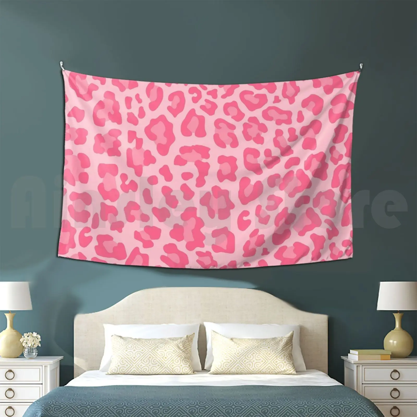 Pink Leopard Animal Print Tapestry Living Room Bedroom Animal Pink Leopard Social Distancing Leopard