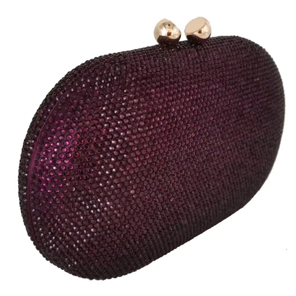 Boutique De FGG Purple Crystal Women Evening Bags and Clutches Ladies Formal Party Diamond Clutch Wedding Purses and Handbags