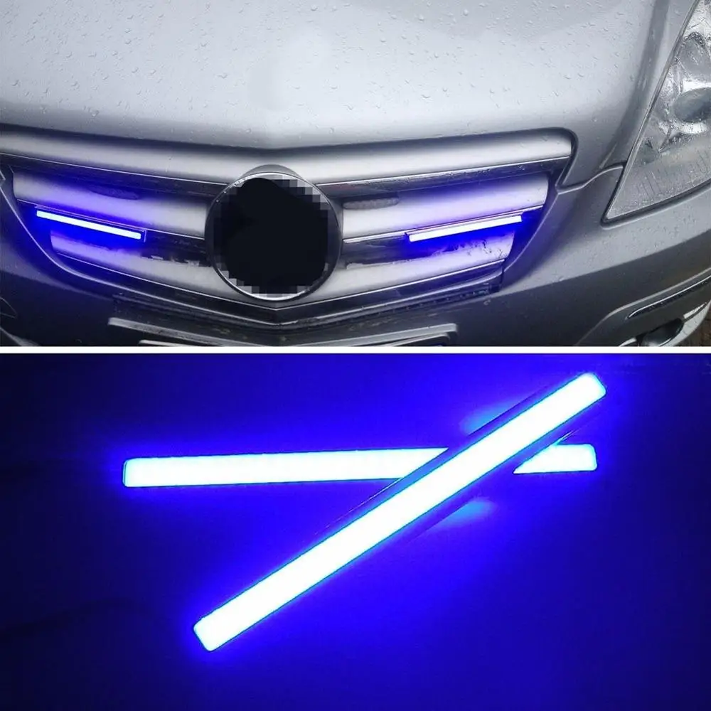 2Pcs กันน้ำ LED กลางแจ้ง Cool สีขาว/สีขาว/สีแดง17ซม.Universal COB ไฟ LED ทำงานกลางวัน D RL ขับรถ Strip Light