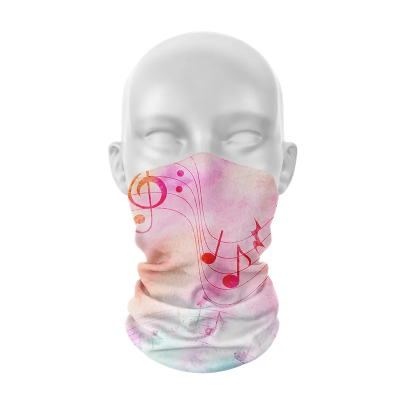 New 3D Printed Musical Note Pattern Women Bandana Funny Music Symbol Rendering Colorful Hijab Scarf Cycling Face Head Wrap buffe