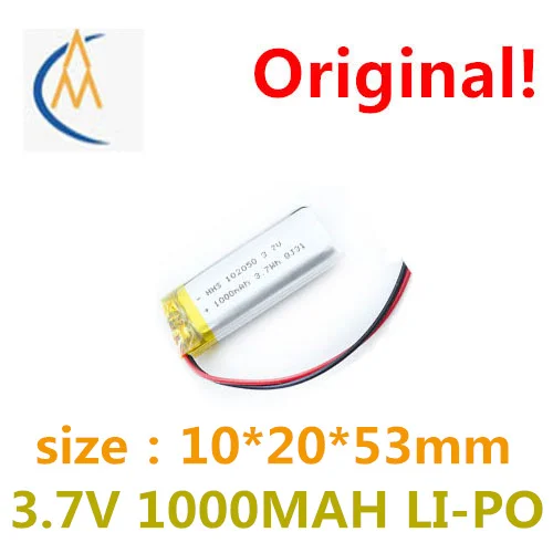 buy more will cheap3.7V  lithium battery 102053 1000mah GPS Bluetooth speaker / device / micro navigator monitoring mobile power