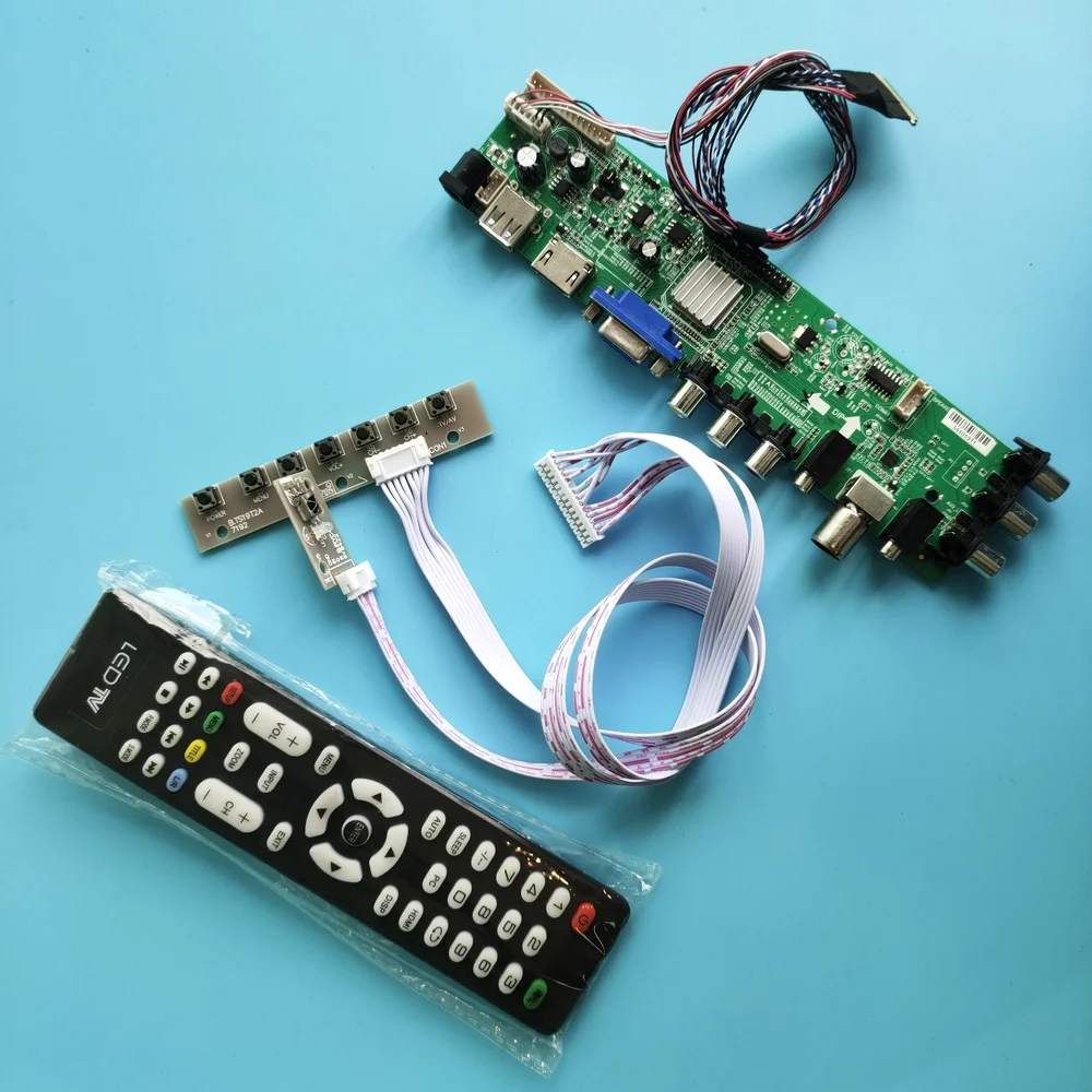 

Kit For LTN140AT07-301/LTN140AT07-302 HDMI AV LED USB VGA TV controller board digital Signal DVB-T DVB-T2 40pin 1366X768 remote