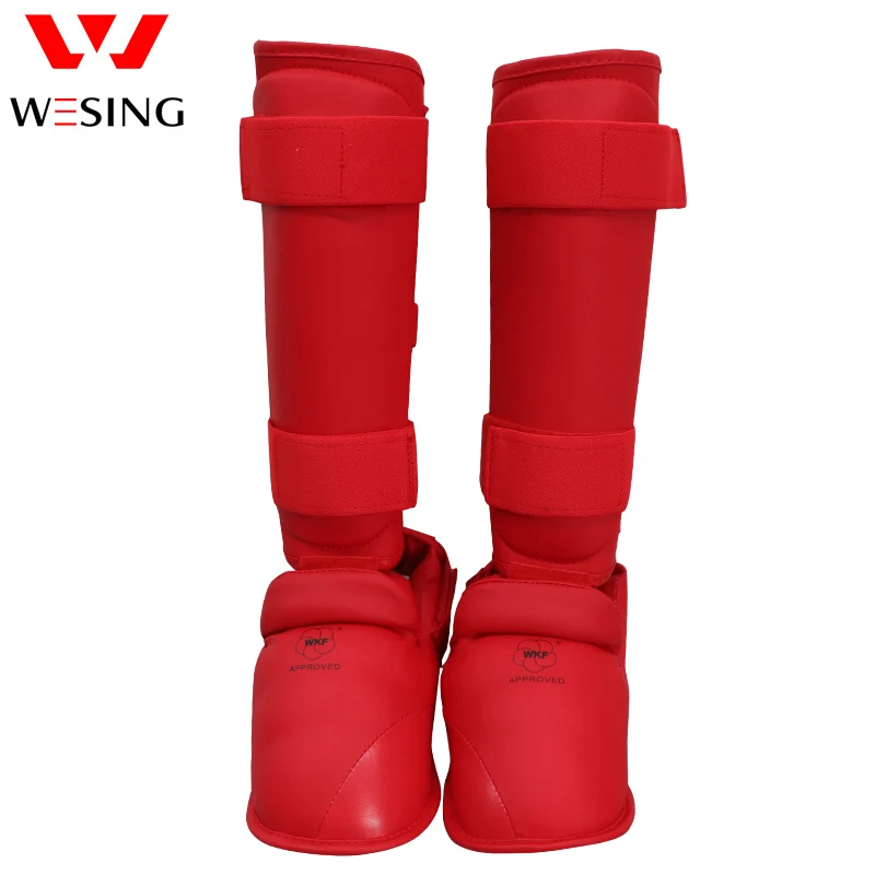 Wesing karate shin and instep guards Adult WKF karate training Equipment