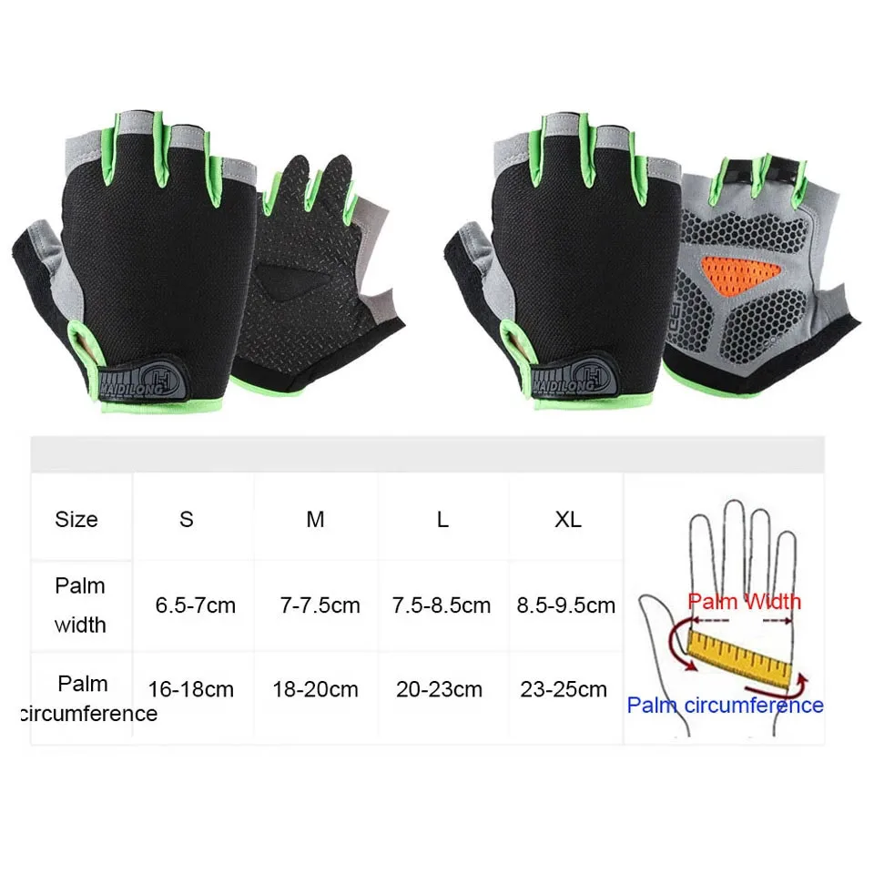 Unisex Men Women Sports Summer Breathable Antiskid Sports Mittens Half Finger Fitness Gloves For Outdoor Cycling Skate Gym