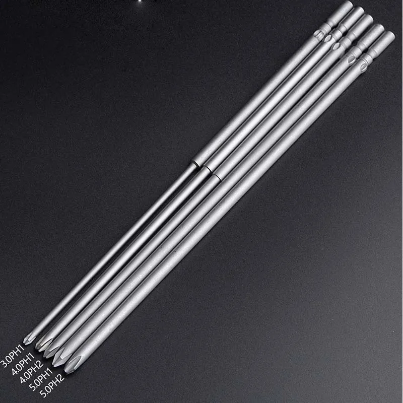 10PCS 801 5mm Round Shank Electric Screwdriver bits 200mm Long Magnetic Phillips Cross Screwdriver Bits PH1 PH2 Tool Parts