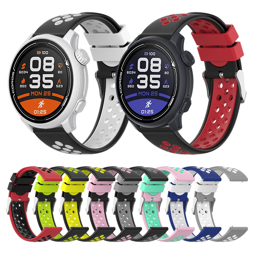 Colorful Sports Silicone Strap For COROS PACE 2 / APEX Pro / 46mm Smartwatch Band Replacement Bracelet Watchband Accessories