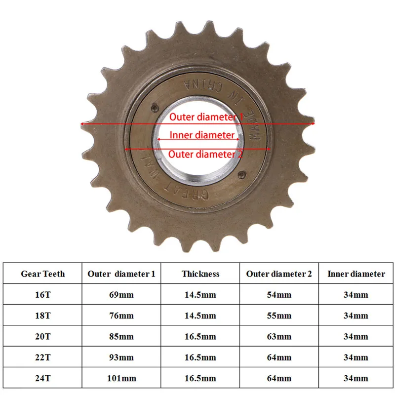 BMX Bike Bicycle Race 16/18/20/22/24T Tooth Single Speed Freewheel Sprocket Part