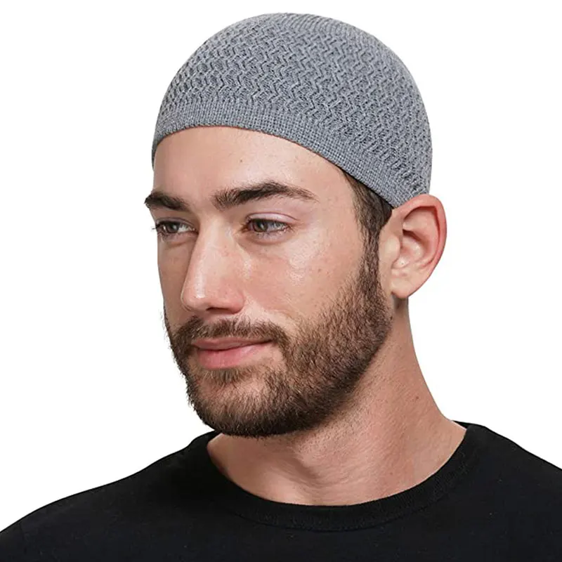 Cappelli da preghiera da uomo musulmani lavorati a maglia invernali berretti Unisex berretti caldi islamici Ramadan cappello ebraico Kippah Homme cappellini avvolgenti per esterni