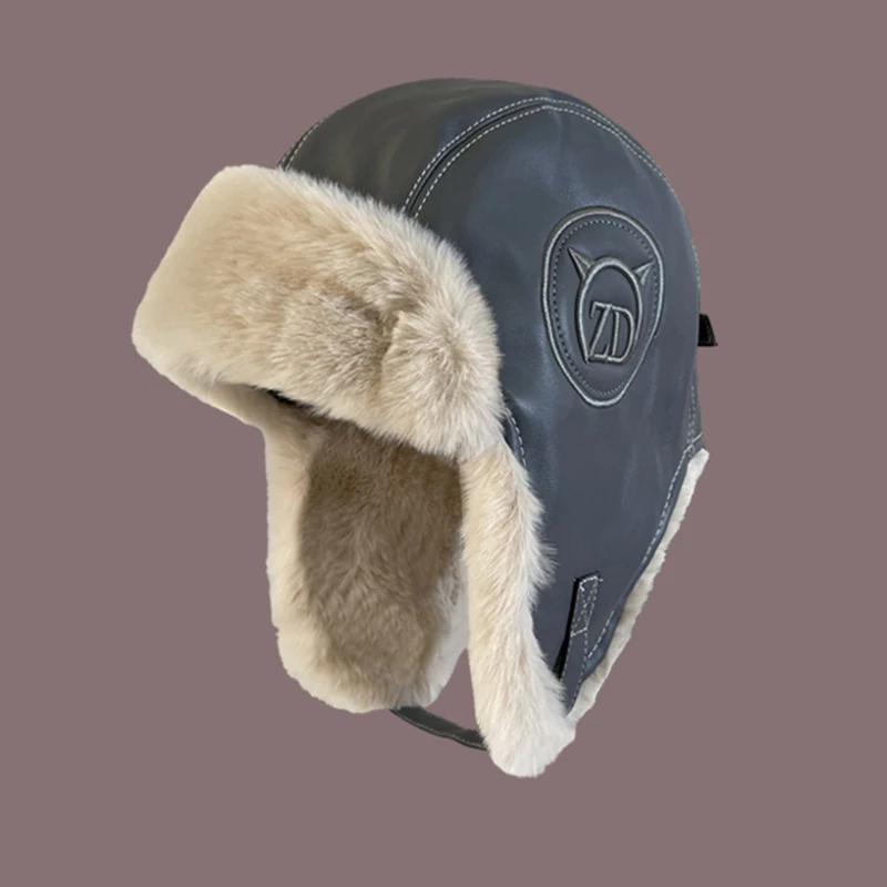 

Men's Winter Thermal Warm Bomber Hats Aviator Trapper Caps Russian Ushanka Hats With Ear Flap Soviet Snow Hat