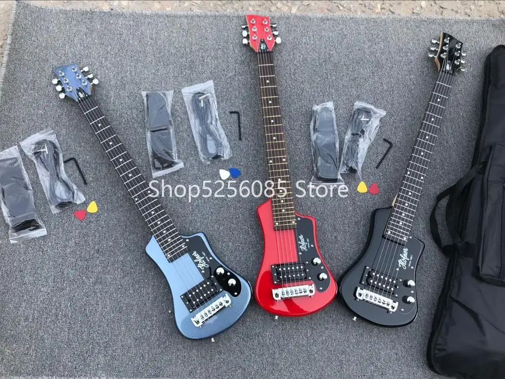 free shipping multi color hofner Shorty mini Travel Guitar Protable beginner guitar kid Electric guitar