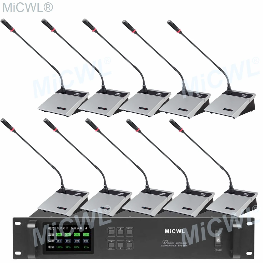 MiCWL 50 Desktop Wireless Gooseneck Conference Microphone Meeting Room System A10M-A117