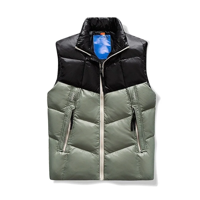 Sleeveless Men Down Jacket Autumn Winter New Stand Collar Casual White Duck Down Vest Fashion Thick Warm Waistcoat Oversize 5XL