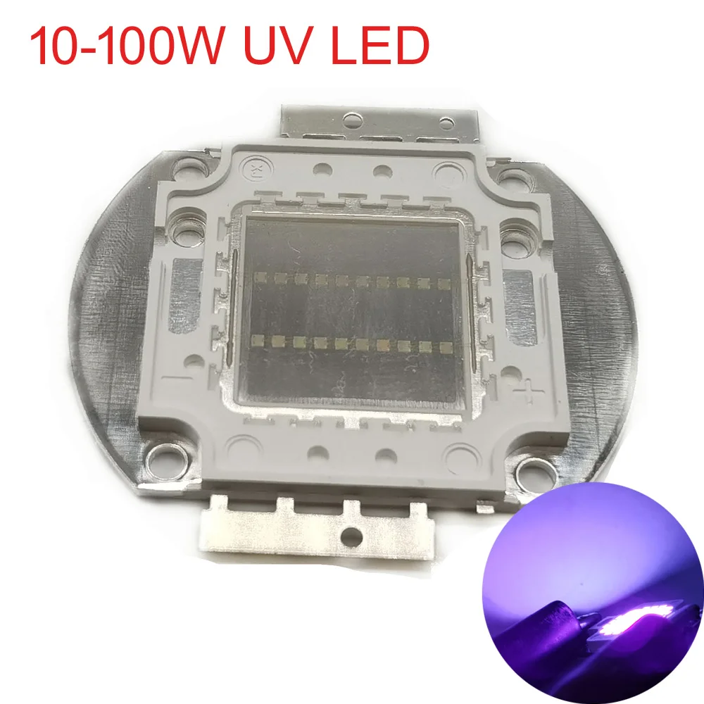 20W 30W 50W 100W High Power Light UV Purple LED 395nm Ultraviolet Bulbs Lamp Chips