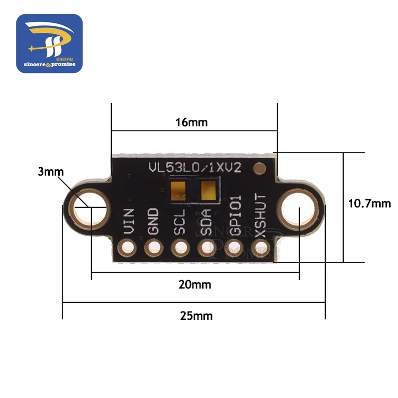 VL53L1X Laser Ranging Flight Time Sensor Module 3V-5V Distance 400cm Measurement Extension Board Module For Arduino